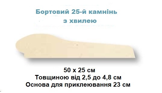 Камінь 25 бортовий 50х25, Rustique bullee, тон Quercy