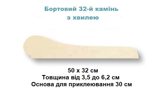 Камінь 32 бортовий 50x32, Rustique bullee, тон Quercy