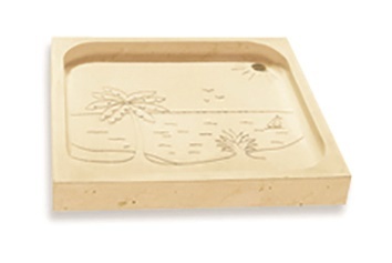 Піддон для душа "пляж" 68х68х5см, Rustique bullee, тон Pierre