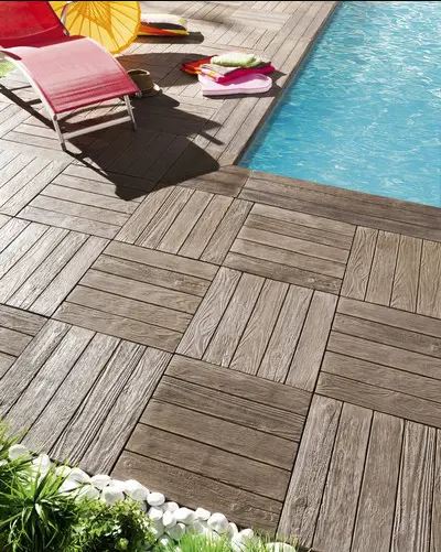 Уцінка каменю 50х50х3,5 терасний TEN, тон Дерево