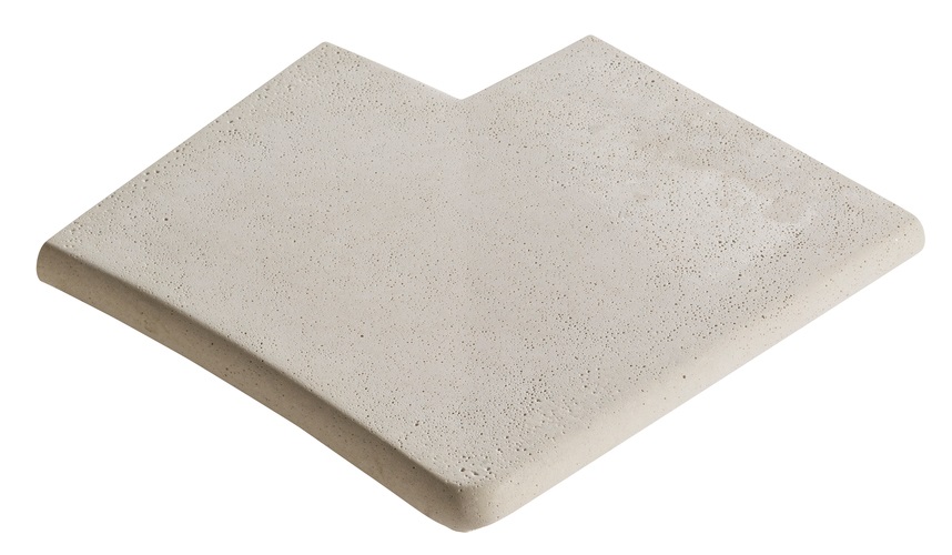 Камінь 33 кут для сходів правий R150, Rustique bullee, тон Pierre