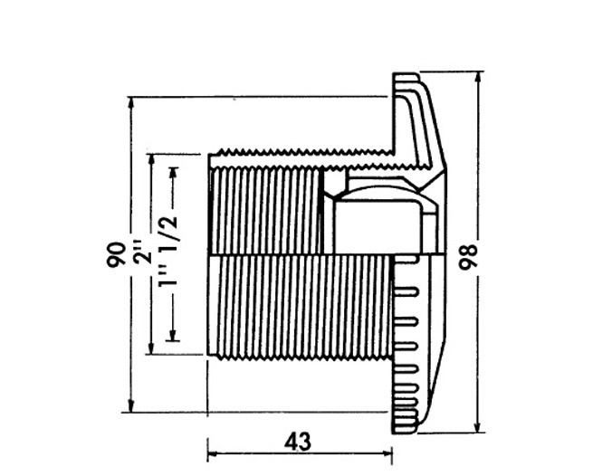Бокова форсунка під плитку, сопло 22 мм