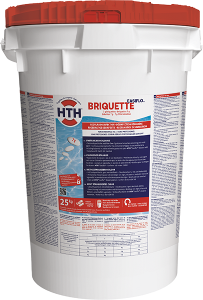 Брикети hth 25кг, 70%, в 7г таблетках, BRIQUETTE не стабілізований хлор, гіпохлорит кальцію, США