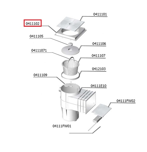 Квадратна рама для кришки скіммера