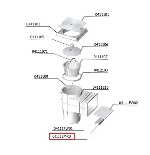 Пластиковий стержень для шторки скіммера