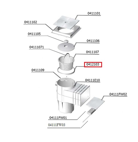 Фіксуюча частина для корзини скіммера