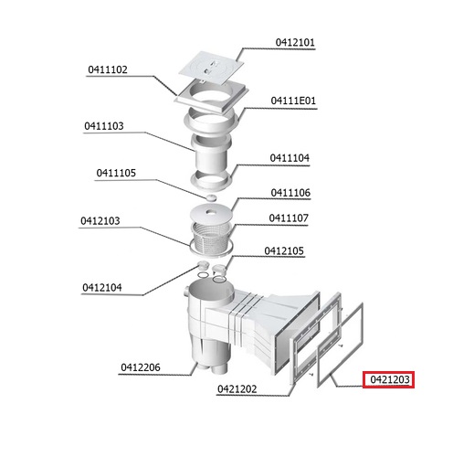 Зовнішня лицьова частина для широкого скіммера під бетон