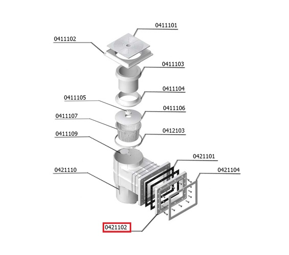 Внутрішня лицьова частина для вузького скіммера під лайнер