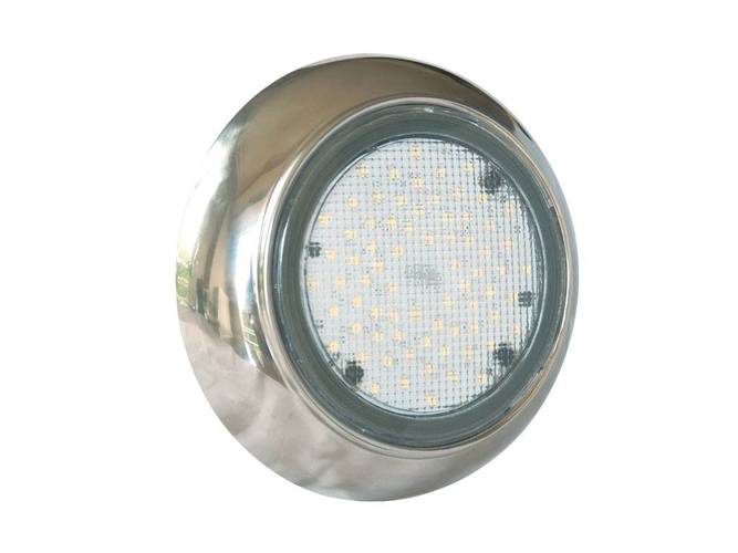 Прожектор AISI 304 125мм, накладний mini Clicker 36LED, 6Вт, 12В нержавіючий