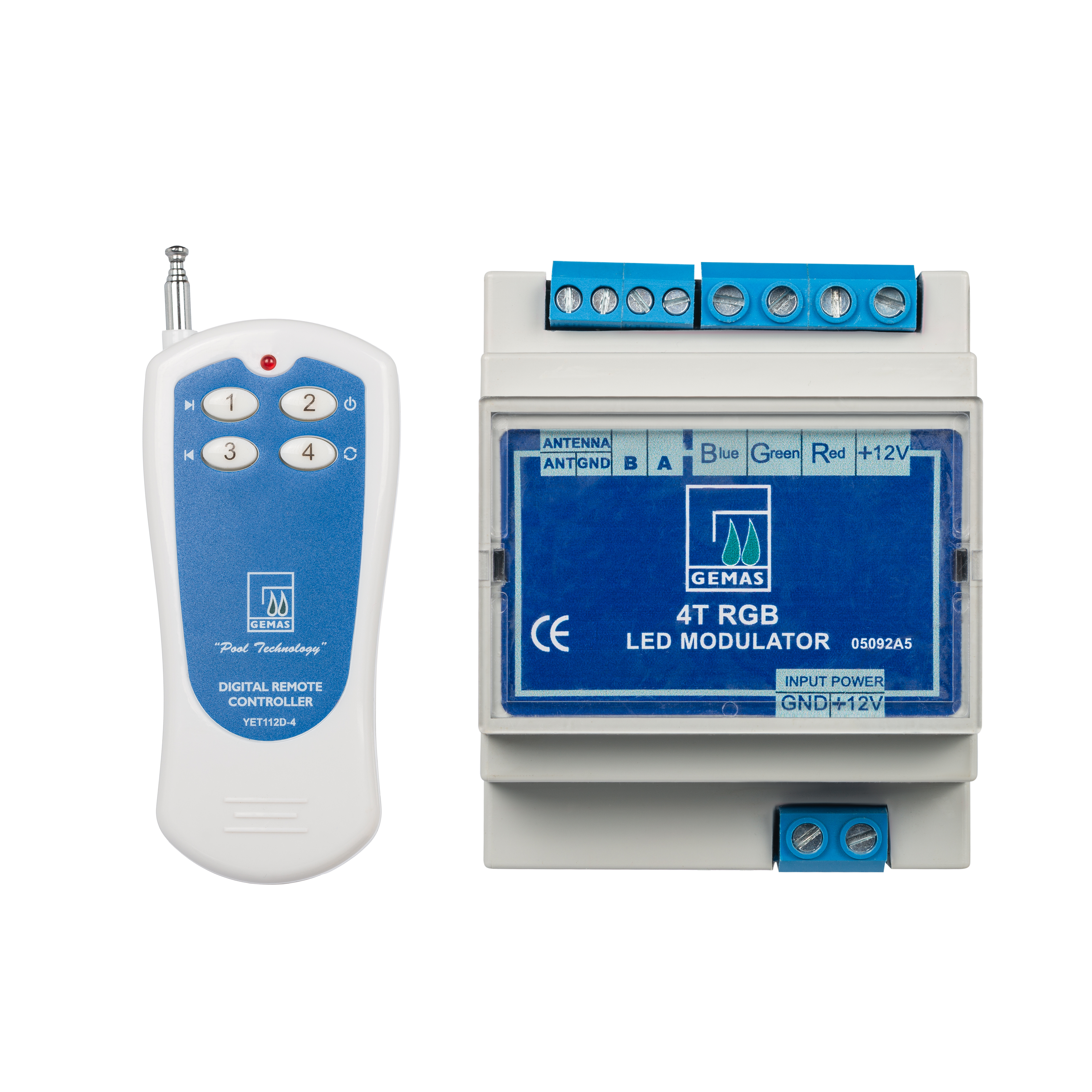 Чотириконтактний блок керування для акрилових водоспадів, в комплекті з пультом, 220-12В