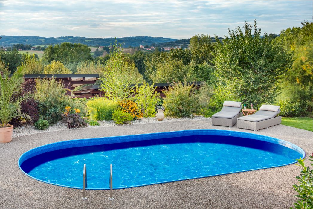 Басейн каркасний 12х6х1.5 м з отворами, для монтажу в ґрунт, IBIZA OVAL