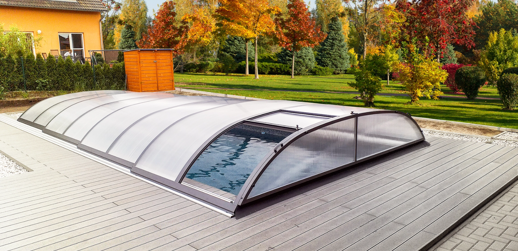 Павільйон Compact з сотовим полікарбонатом розміром 3.75х8,54х0.8м